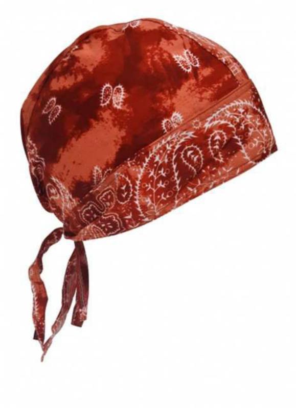 Rocker Bandana Cap Kupferfarbenes Batik Paisley