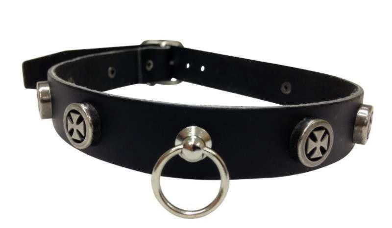 Gothic Halsband Eisernes Kreuz & Ring