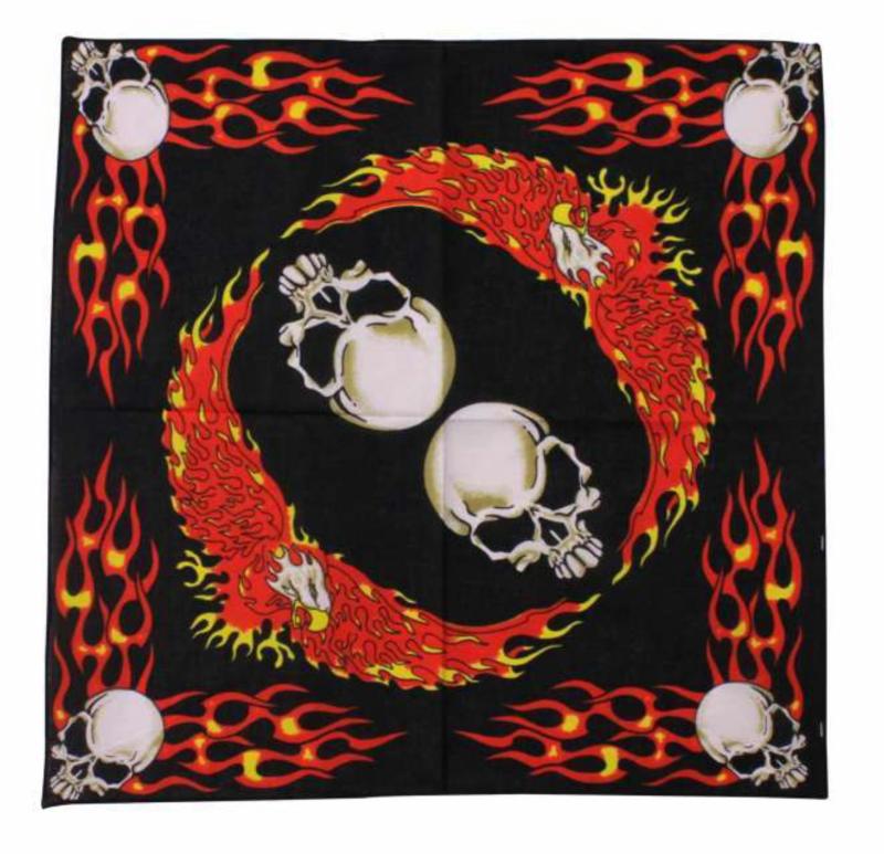 Biker Bandana Feuervogel & Totenkopf
