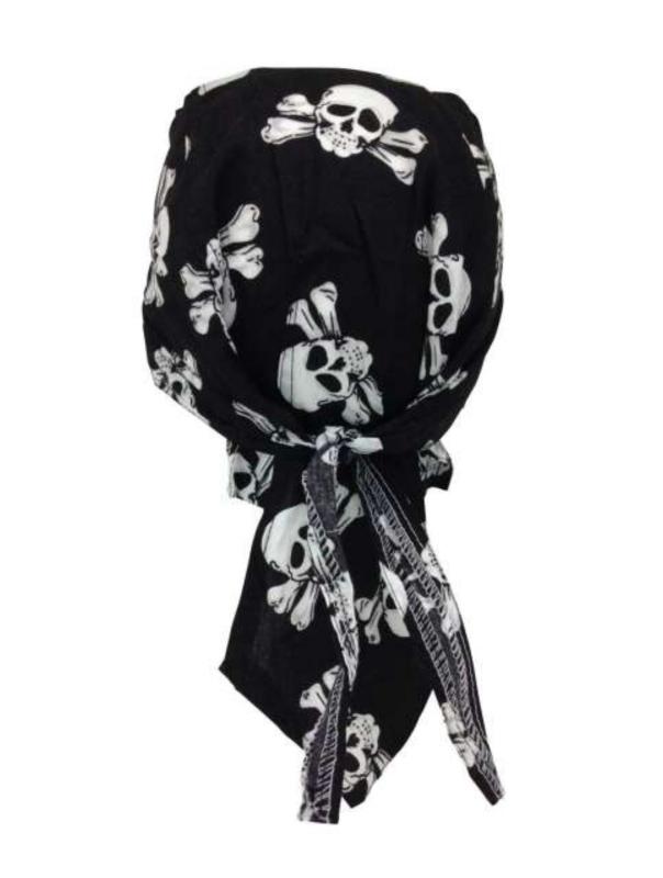 Biker Bandana Cap Schwarz & Totenköpfe