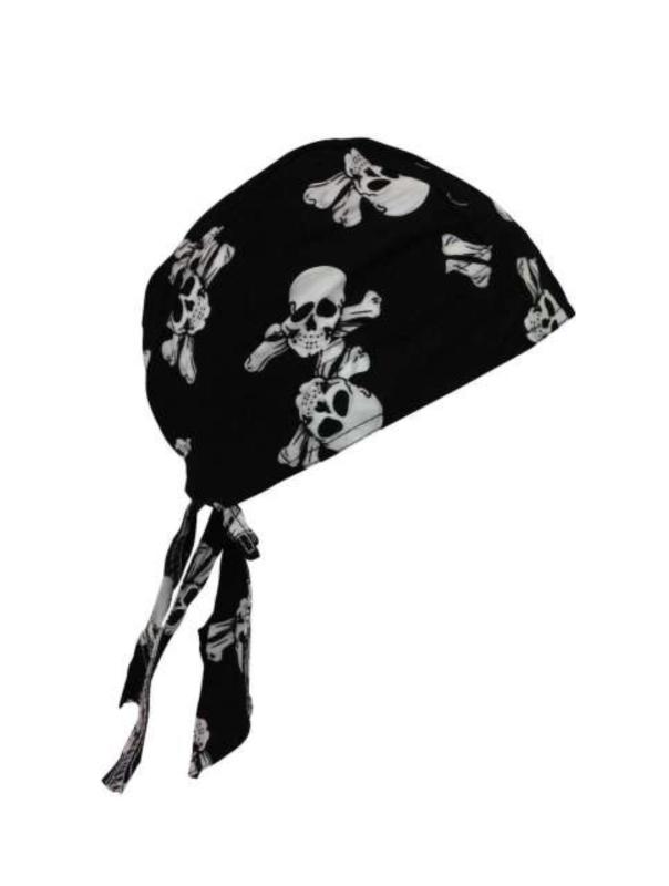 Biker Bandana Cap Schwarz & Totenköpfe