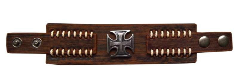 Lederarmband Eisernes Kreuz Braun