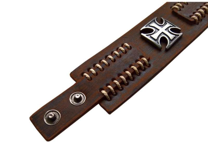 Lederarmband Eisernes Kreuz Braun