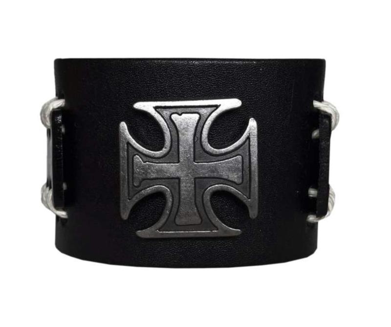 Lederarmband Eisernes Kreuz Schwarz