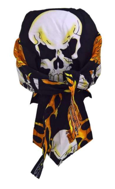 Rocker Bandana Cap Brennender Totenkopf