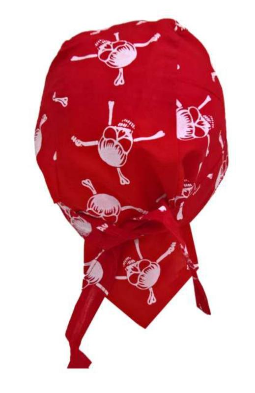 Rocker Bandana Cap Rot Totenköpfe
