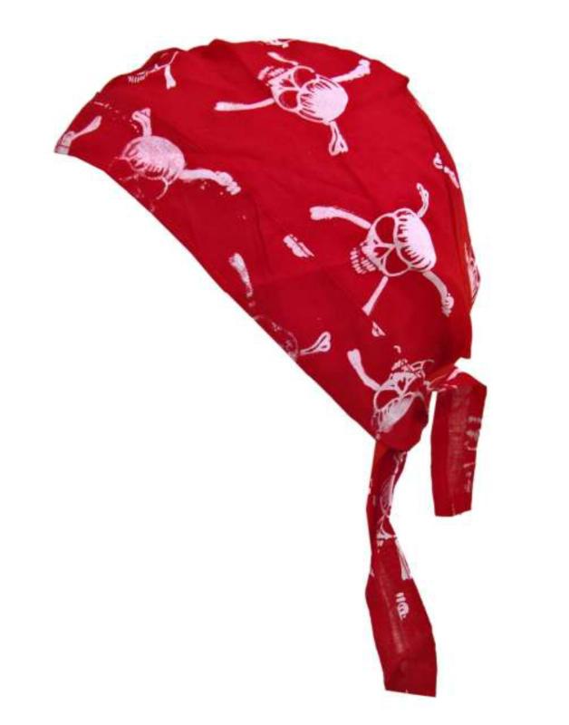 Rocker Bandana Cap Rot Totenköpfe