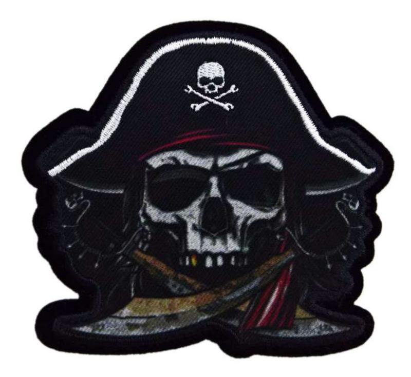 Aufnäher Piraten Totenkopf Säbel