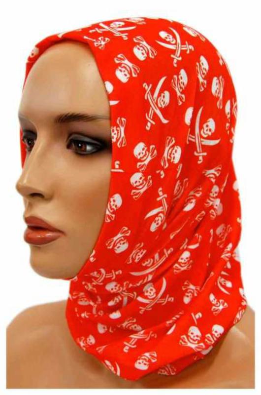 Multifunktionstuch Orange Totenkopf