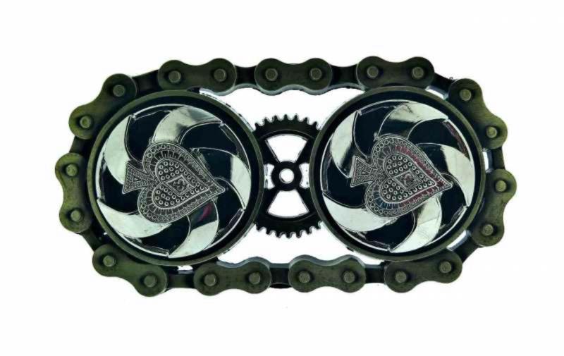 Gürtelschnalle Steampunk Rotierendes Pik As