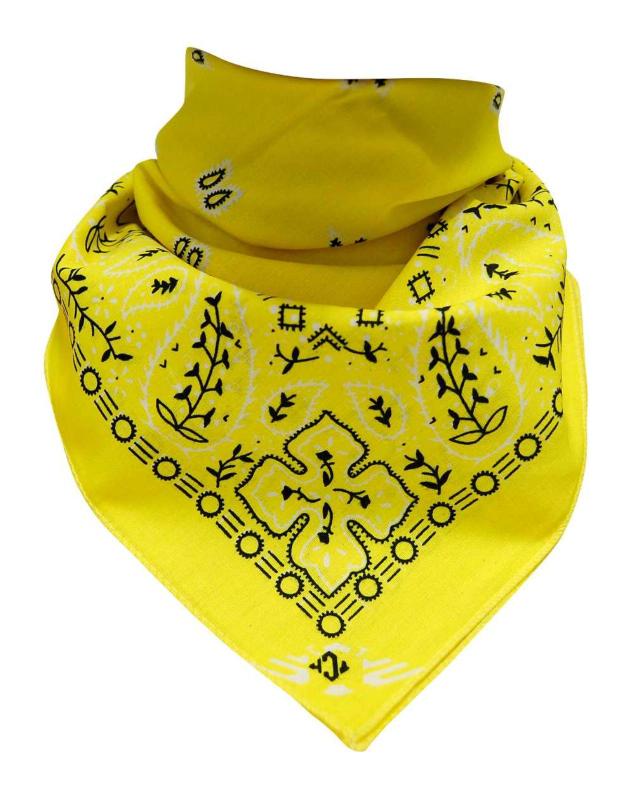 XL Bandana Scarf Paisley Yellow