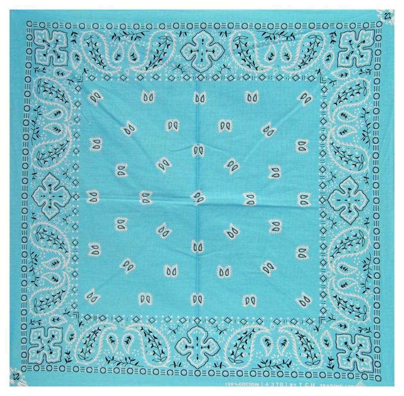 XL Bandana Scarf Paisley Babyblue