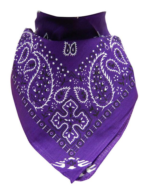 XL Bandana Head Wrap Scarf Paisley Purple