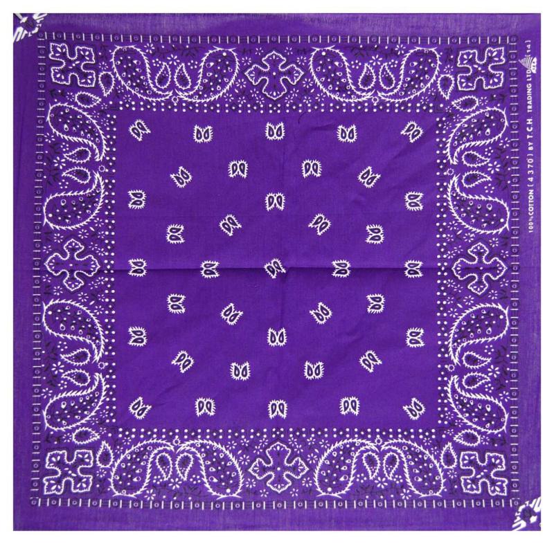 XL Bandana Head Wrap Scarf Paisley Purple