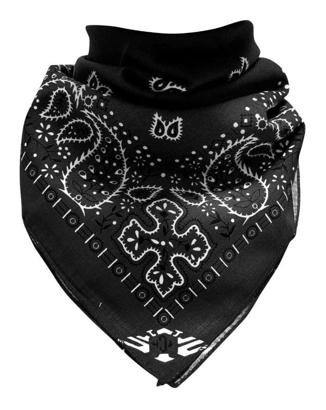 XL Bandana Scarf Paisley Black
