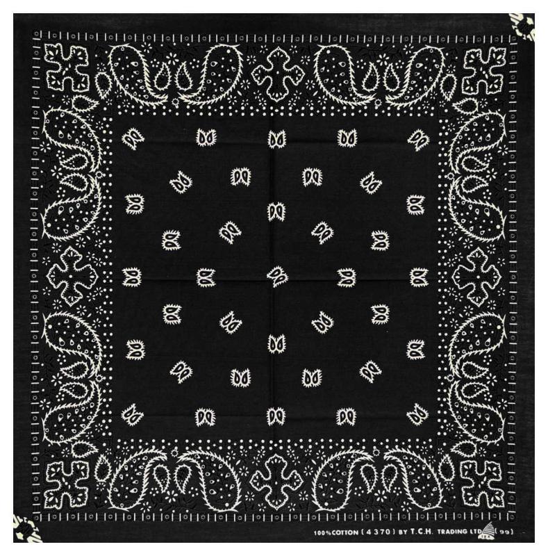 XL Bandana Scarf Paisley Black