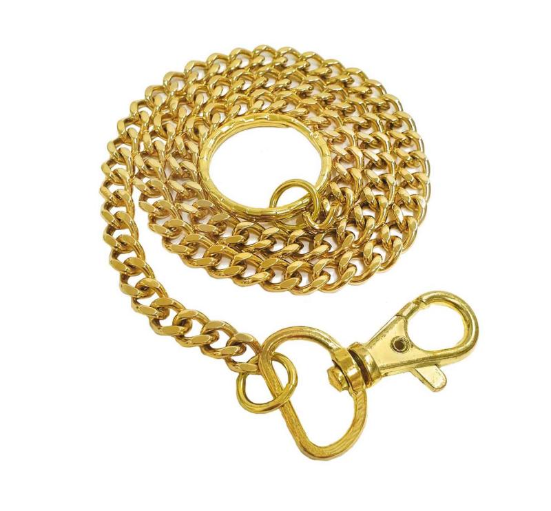 Goldene Biker Karabiner Schlüsselkette 53 cm