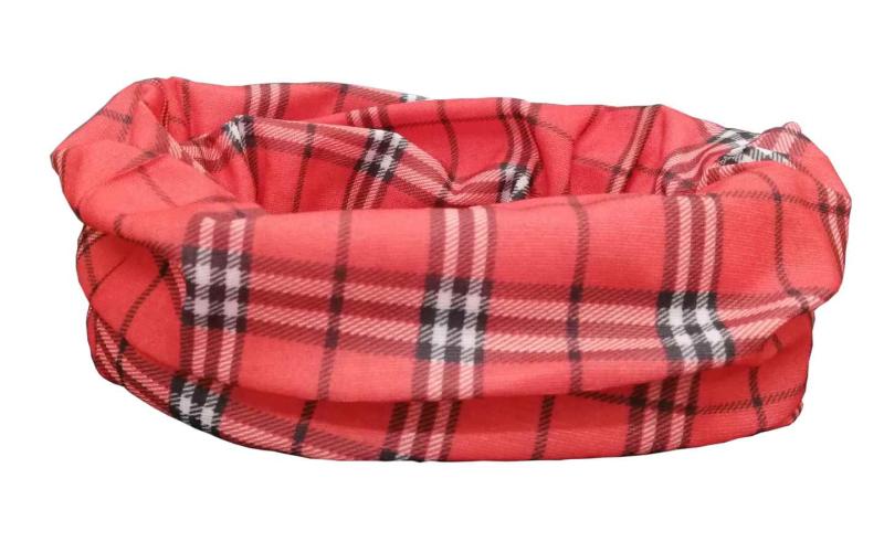 Multifunktionstuch Schlauchtuch Rot Kariert