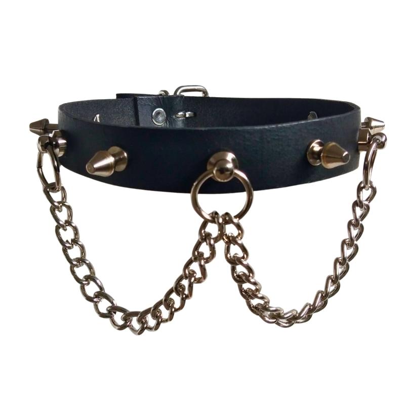 Leder Choker Killernieten Und Ketten