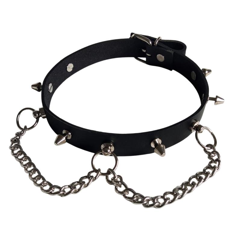 Leder Choker Killernieten Und Ketten