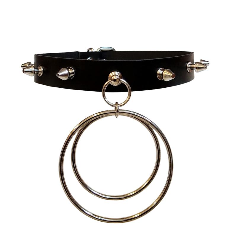 O-Ring Leather Collar And Killer Studs