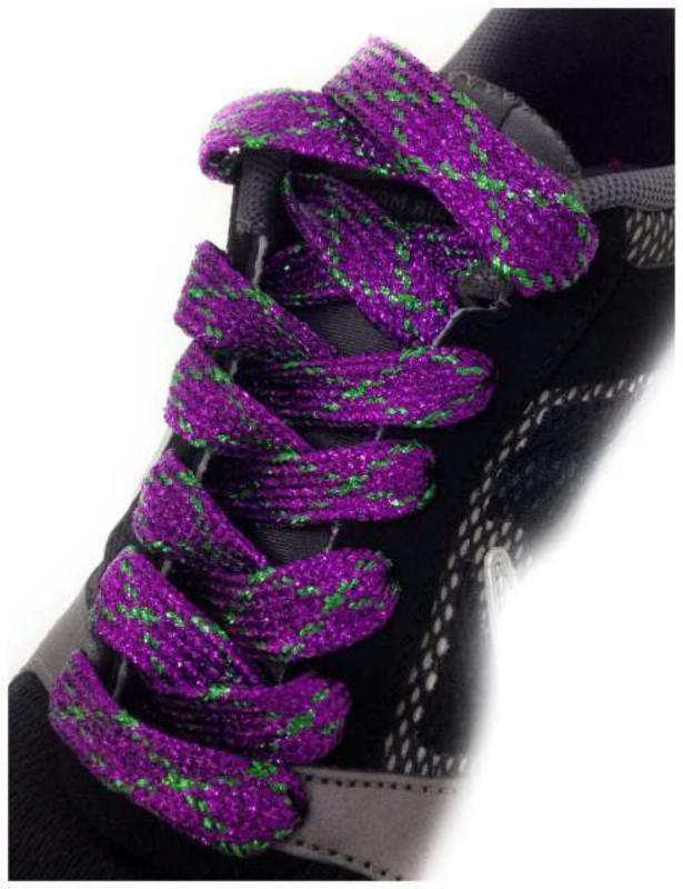 Glitzerschnürsenkel Lila & Grün