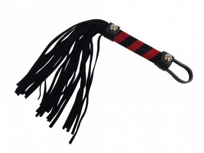 Mini Flogger Peitsche Schwarz