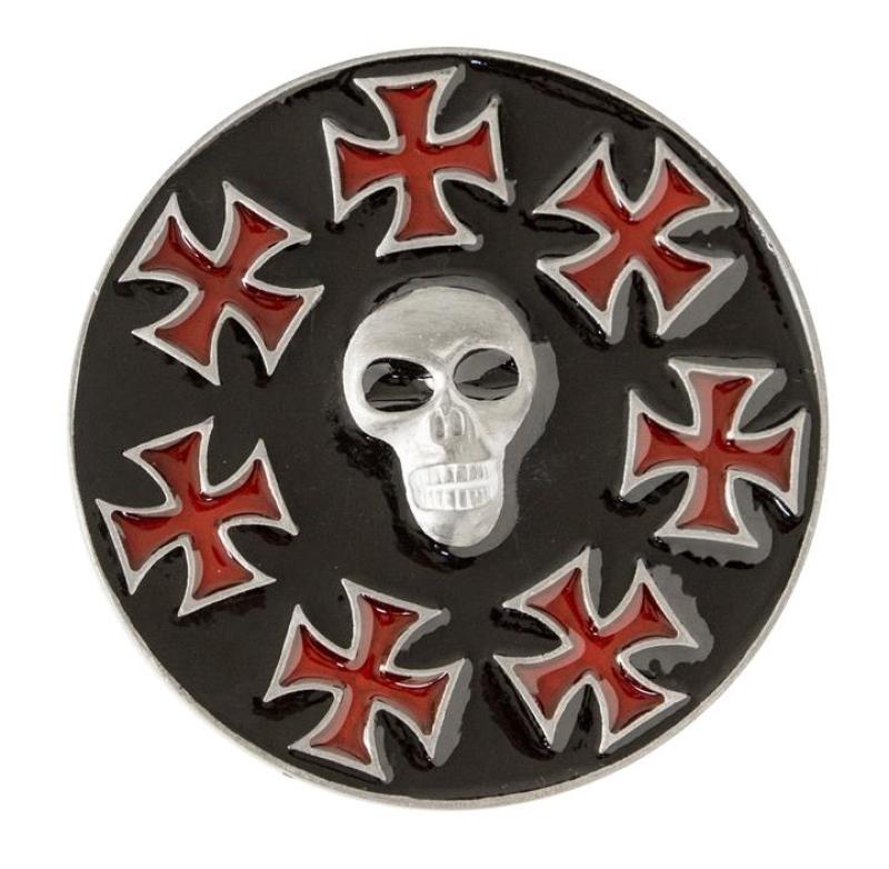 Eisernes Kreuz Gürtelschnalle Totenkopf Schwarz