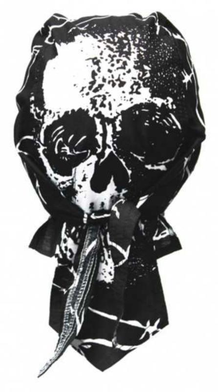 Fitted Bandana Cap Biker Skull With Wires