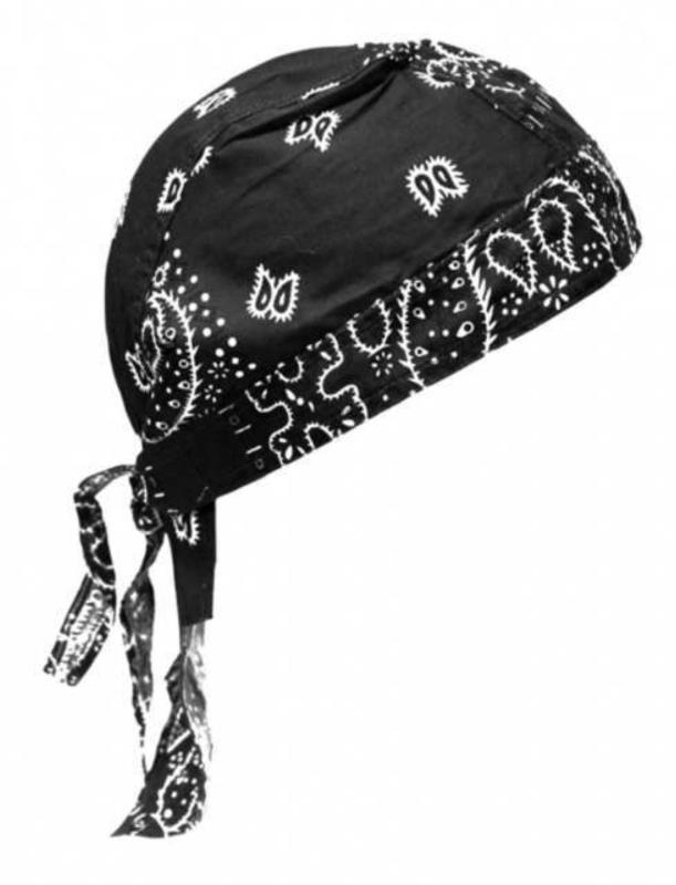 Rocker Bandana Cap Schwarz Weiß Paisley