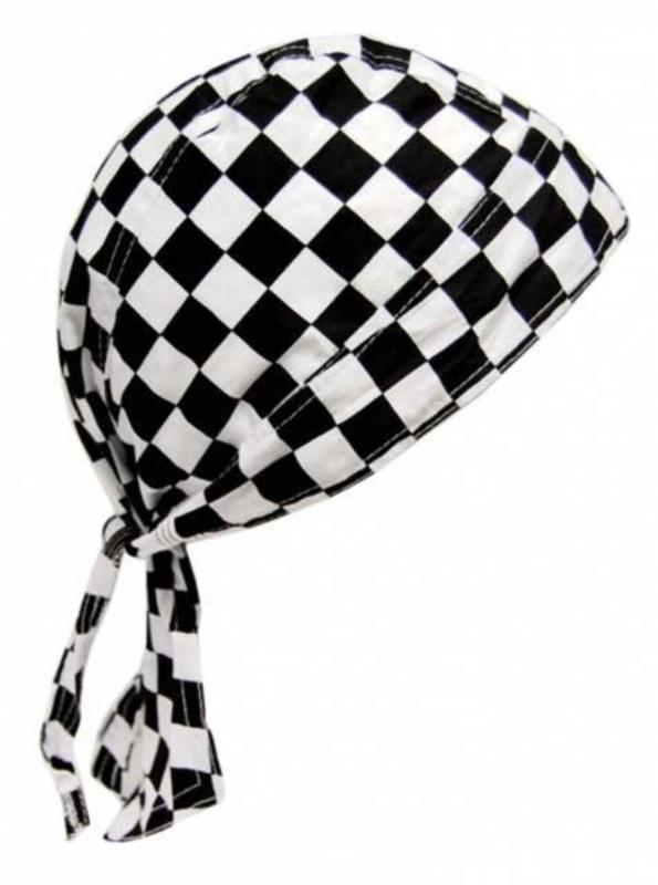Biker Bandana Cap Schwarz Und Weißes Schachmuster