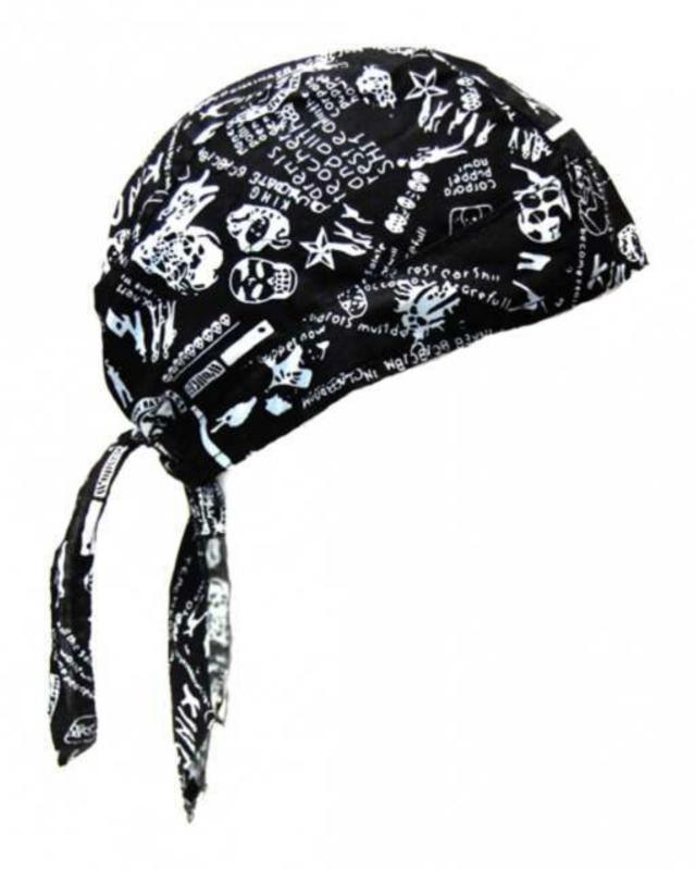 Biker Bandana Cap Totenkopf Typographie