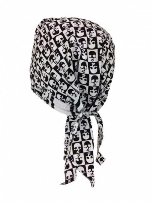 Biker Bandana Cap Schwarz Weiß Totenköpfe
