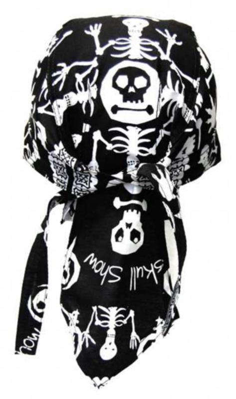 Rocker Bandana Cap Schwarz Skull Show