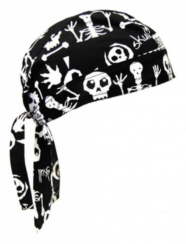Rocker Bandana Cap Schwarz Skull Show