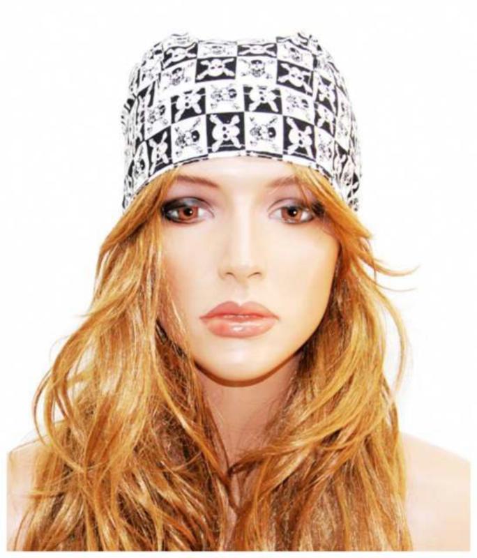 Rocker Bandana Cap Mit Totenköpfen