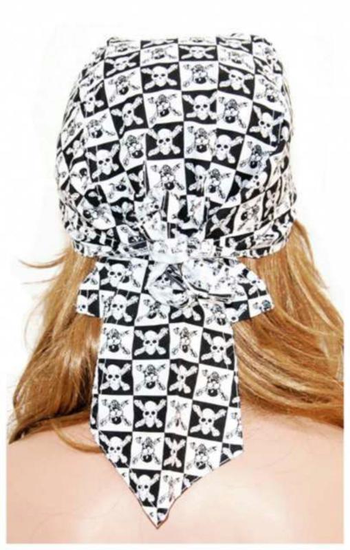 Rocker Bandana Cap Mit Totenköpfen