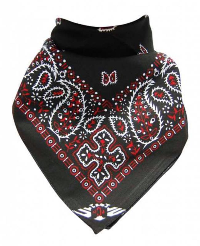 Bandana Kopftuch Paisley Schwarz Rot