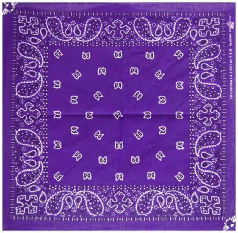 Stylish Bandana Head Wrap Scarf Paisley Purple