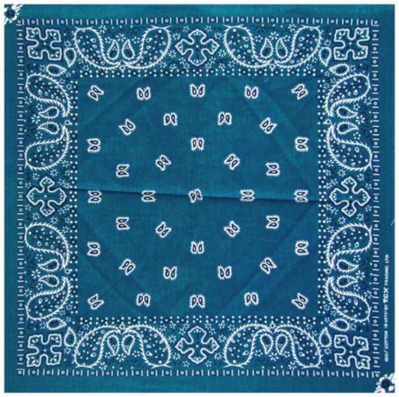 Trendy Biker Bandana Scarf Paisley Pattern Blue