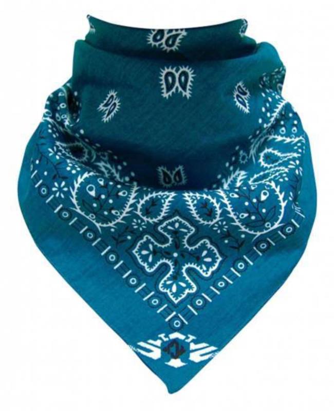 Trendy Biker Bandana Scarf Paisley Pattern Blue