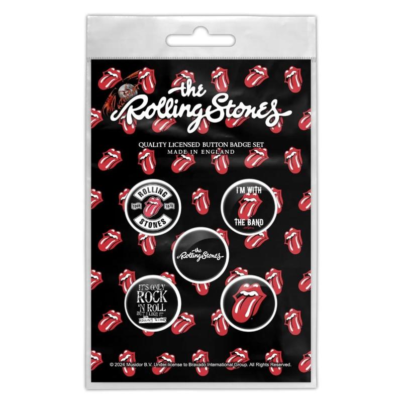 The Rolling Stones Tongue Button Badge Pack