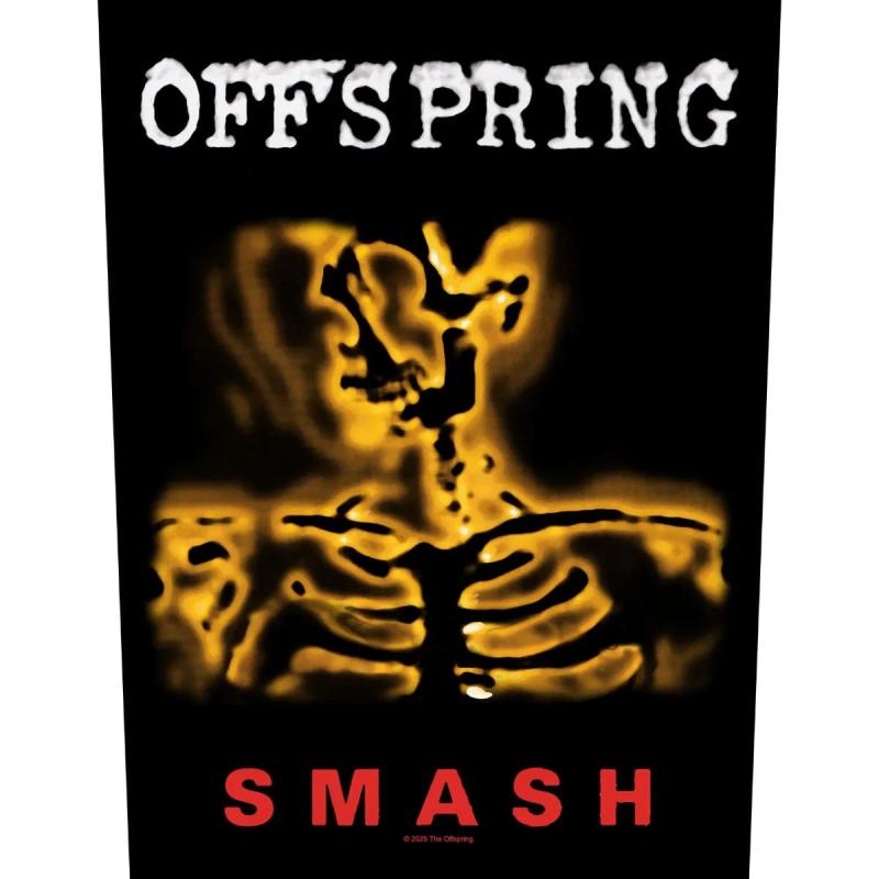 THE OFFSPRING Rückenaufnäher – Smash – gelbes Skelett – ca. 35,5 x 30 cm – 100 % Polyester – offizielles Merch