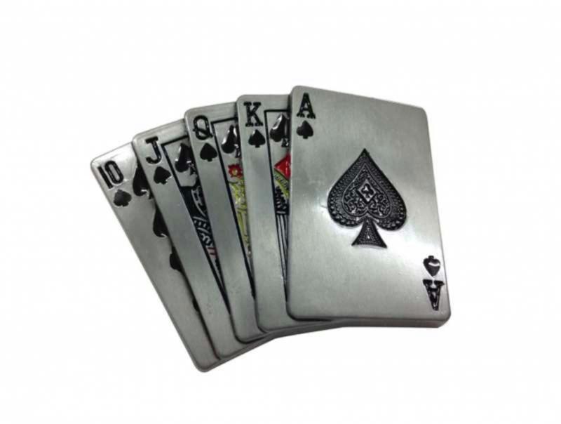 Gürtelschnalle Motiv Royal Flush