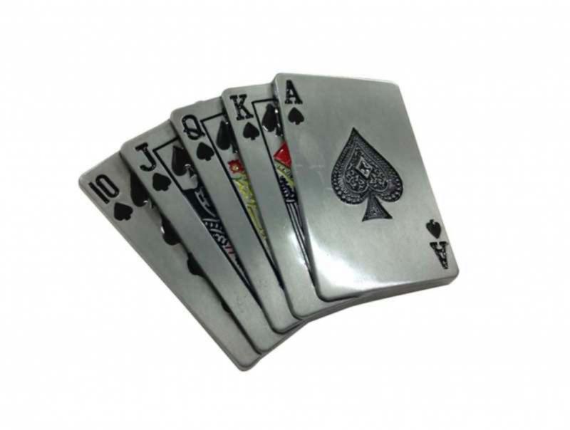 Gürtelschnalle Motiv Royal Flush