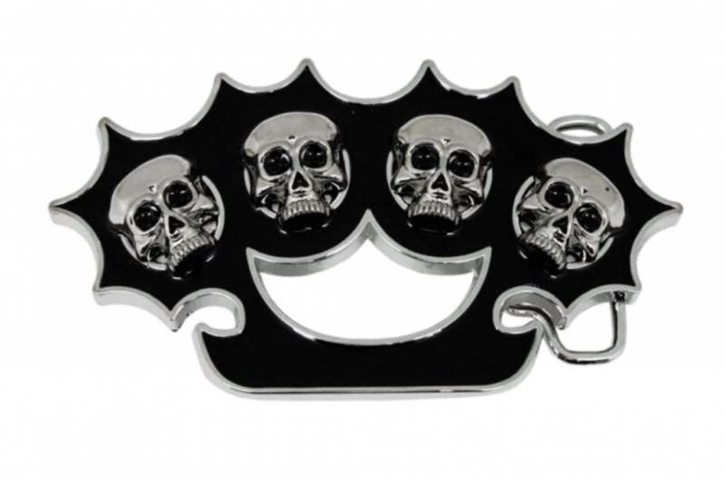 Gürtelschnalle Totenkopf Schlagring