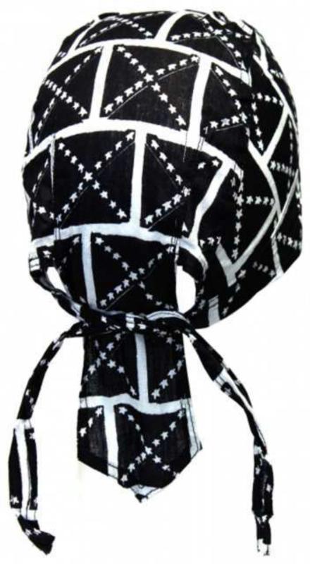 Kinder Bandana Cap Schwarz Weiß Südstaaten