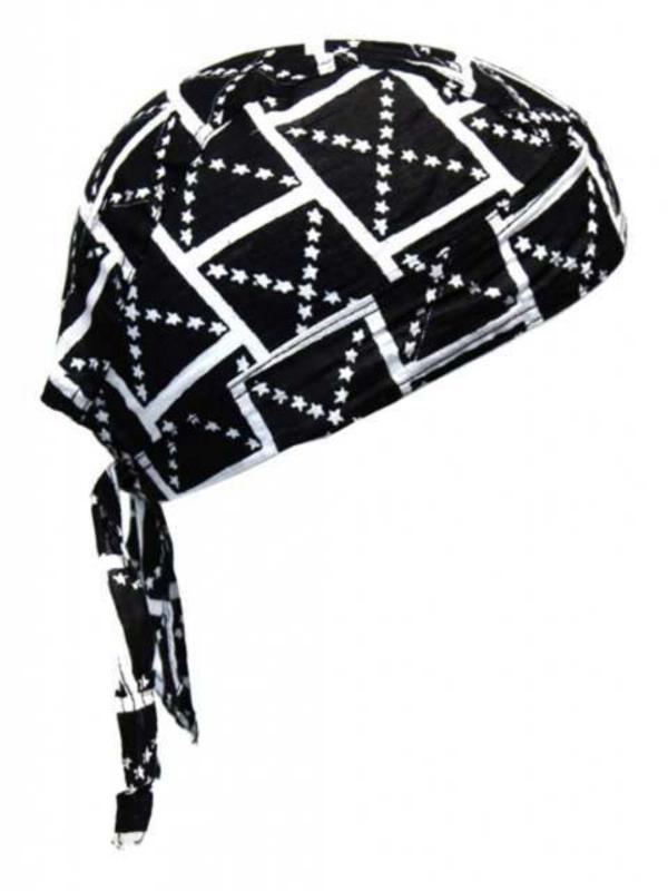 Kinder Bandana Cap Schwarz Weiß Südstaaten