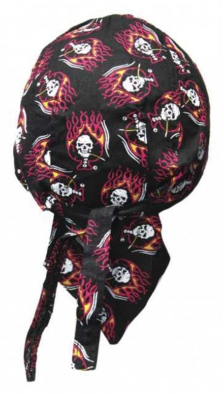 Kinder Bandana Cap mit Pik As Totenköpfe