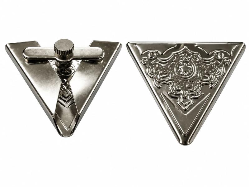 Western shirt collar tips with screw fastening and metal finish